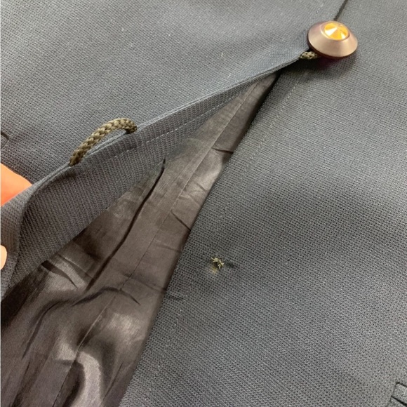 Pierre Balmain Vintage Navy Blue Wool Blazer Skirt Set - Picture 14 of 16